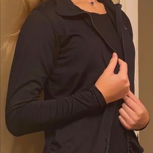 Slick black polo jacket and small.